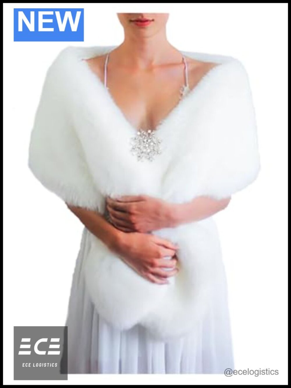 Faux Fur Bridal Shawl Wrap Wedding Stole Scarf for Bride Bridesmaids